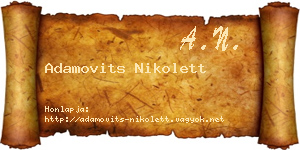 Adamovits Nikolett névjegykártya